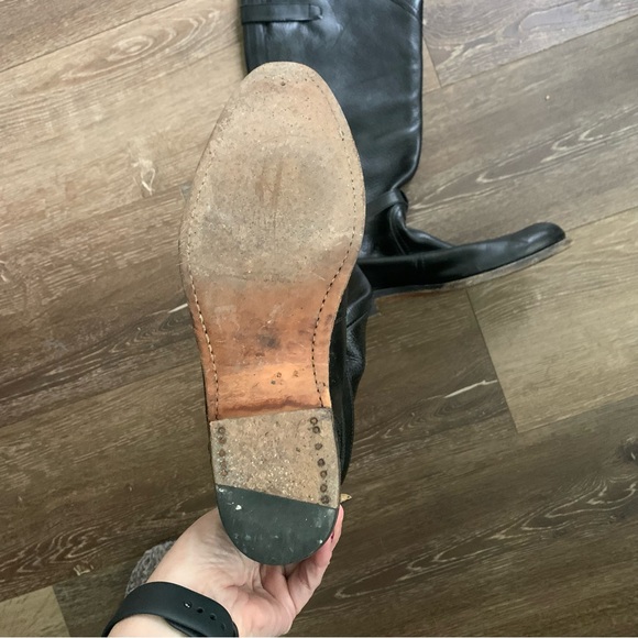 Black Leather Knee-High Boots - Picture 4 of 11